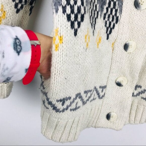 Topshop Wool Blend Knitted Oversized Button Up Sweater Cardigan  Women size 6 - Picture 15 of 16